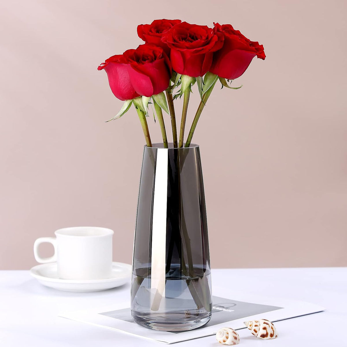 Große Vase aus Rauchglas: Moderne Wohn und Büro Deko