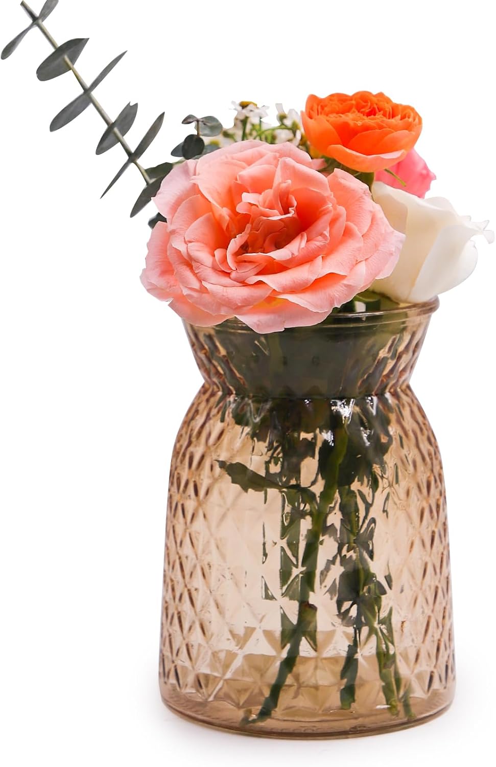 Geometrische Glasvase mit facettiertem Design