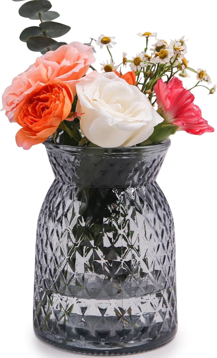 Geometrische Glasvase mit facettiertem Design