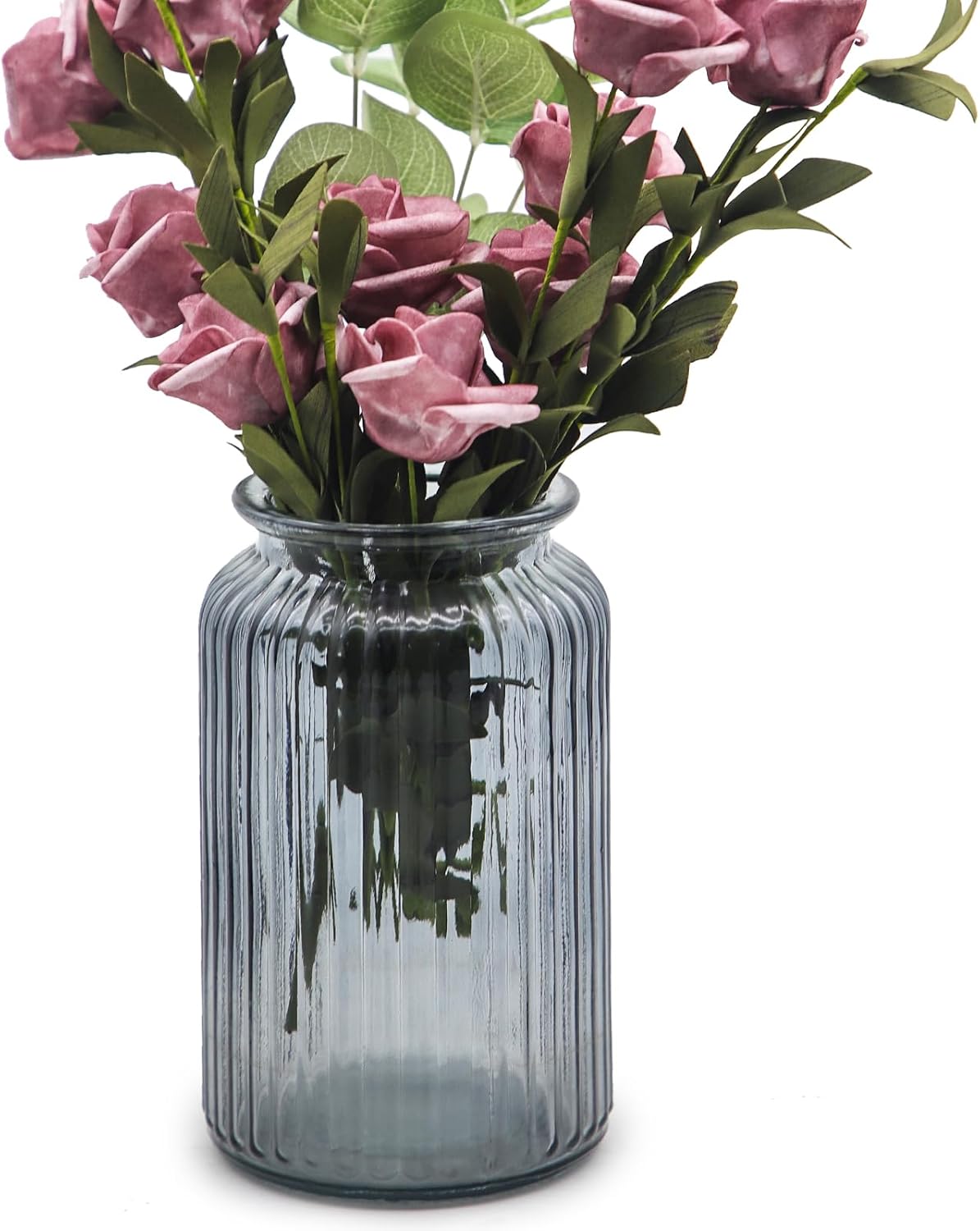 Geometrische Glasvase mit facettiertem Design