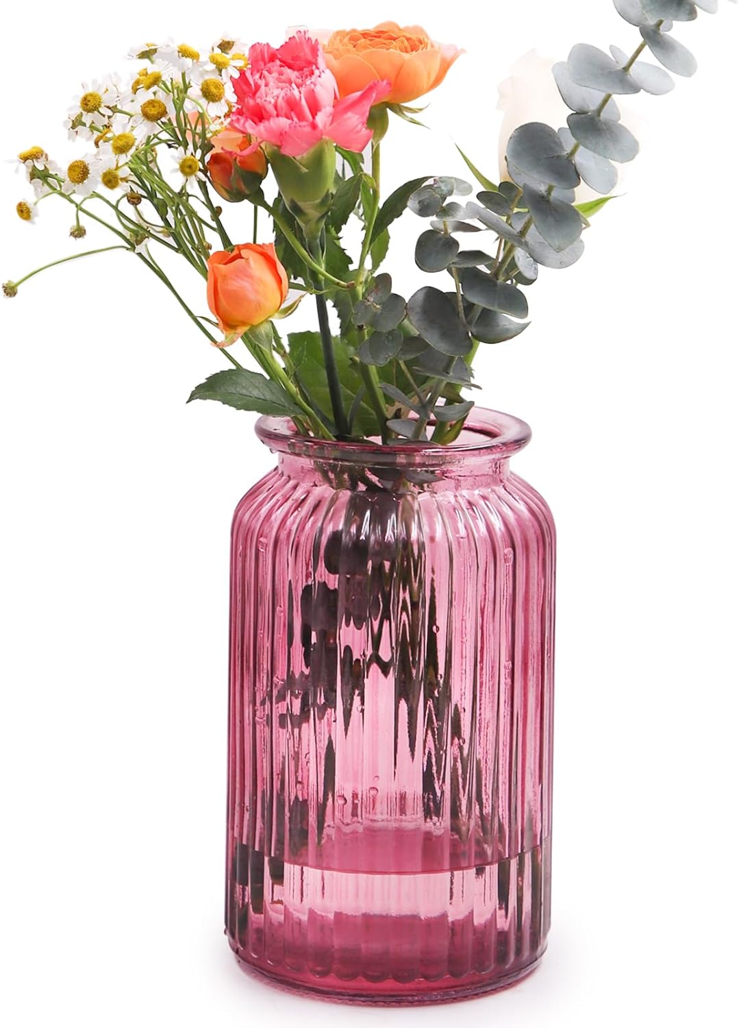 Geometrische Glasvase mit facettiertem Design