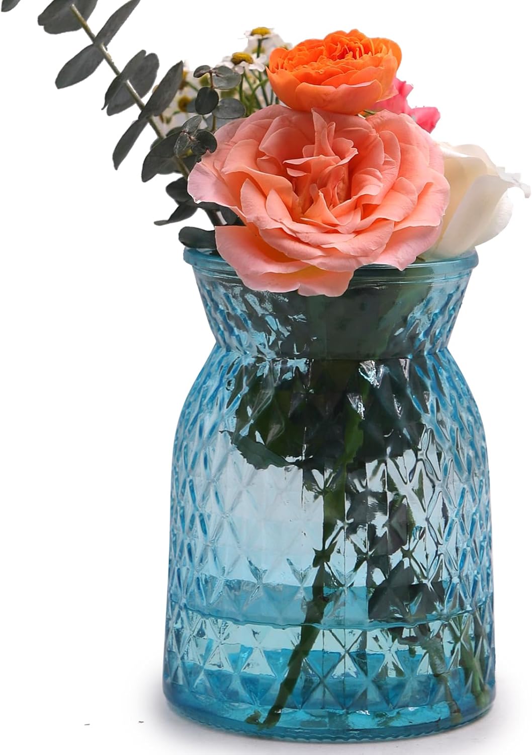 Geometrische Glasvase mit facettiertem Design